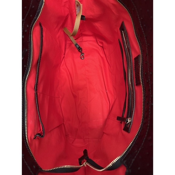 DOONEY & BOURKE East/West‎ Shopper Tote Bag OSTRICH LEATHER Black/Brown - EUC - Picture 11 of 16